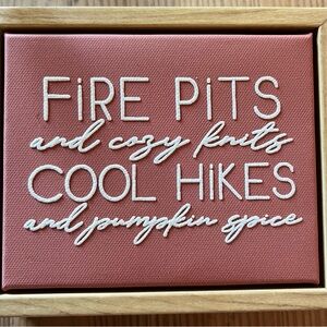 Fire Pits & Cozy Knits Wall Sign - Textured Canvas